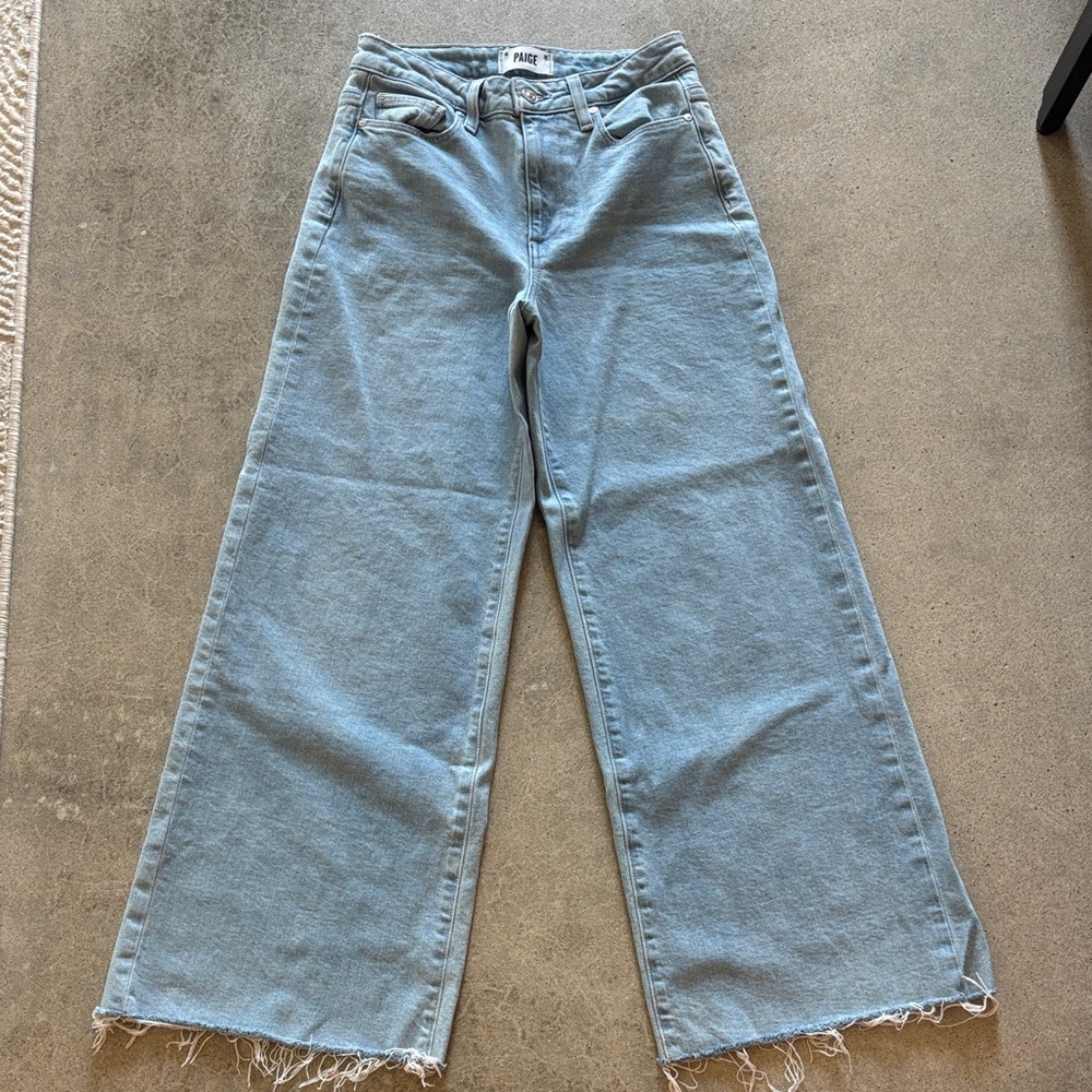 PAIGE Light Blue Flare & Wide Leg Jeans